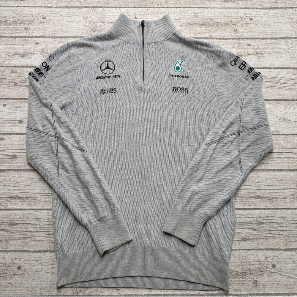 Mercedes AMG Sweater Men's Medium Black Racing Team Petronas F1 Sportswear Moto